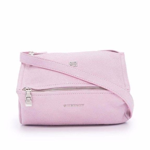 New Givenchy Pandora mini pink crackled leather bag with a shoulder strap - Picture 1 of 17